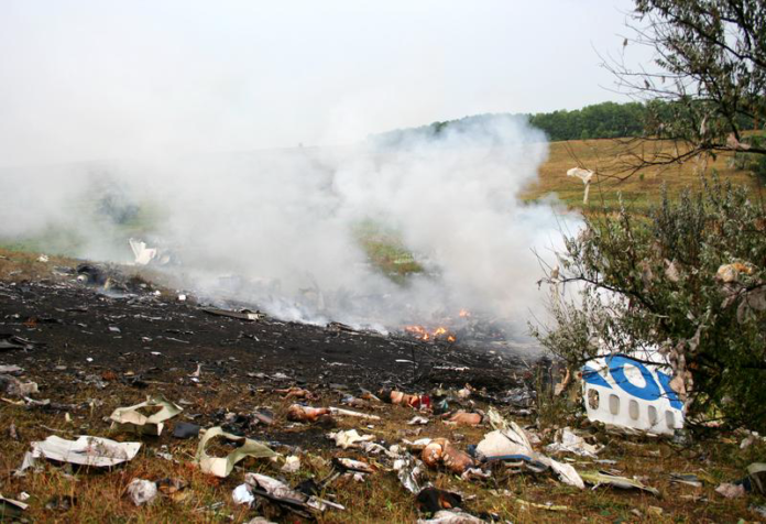 Plane Crash Site Smoldering