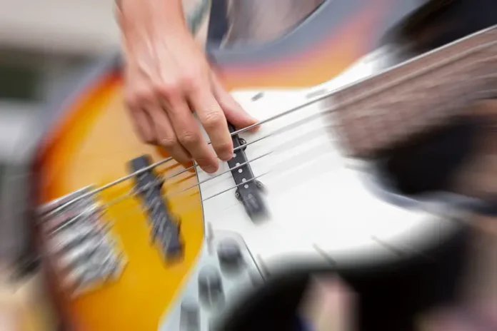 Bass Guitar Player Performing